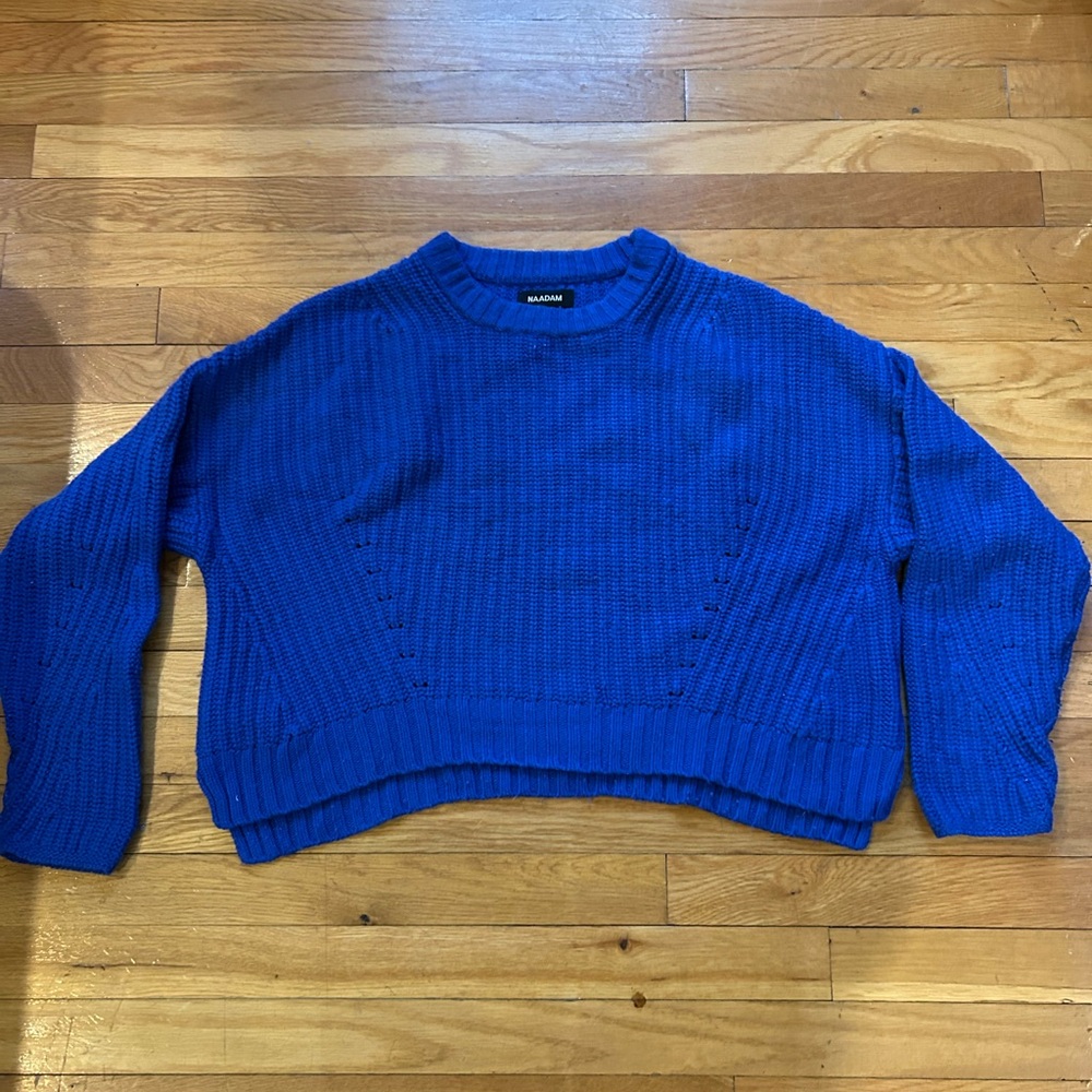 NAADAM Royal Blue Crew Neck Sweater